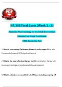 NR568 / NR 568 Final Exam Study Guide (Week 5 - 8) (2024 / 2025): Advanced Pharmacology for the Adult-Gerontology Primary Care Nurse Practitioner, Complete Study Guide Questions with Verified Answers - Chamberlain