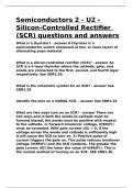 Semiconductors 2 - U2 - Silicon-Controlled Rectifier (SCR) questions and answers