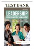 TEST BANK for Leadership & Nursing Care Management, 7th Edition by  Huber 2025 updates