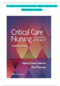 Test Bank For Critical Care Nursing- A Holistic Approach 12th Edition Morton Fontaine 