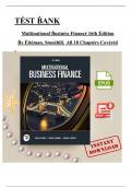 Test Bank - Multinational Business Finance 16th Edition (Eiteman, Stonehill & Moffett) , All 18 Chapters Covered