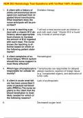 NUR 202 Hematology Test Questions with Verified 100% Answers