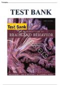 An Introduction to Brain and Behavior 6th Edition by Bryan Kolb, Ian Q.  Whishaw, G. Campbell Teskey, ||ISBN 9781319107376.Chapter 1-16 Complete Guide, TEST BANK.