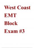 West Coast EMT Block Exam #3 (Latest 2024/ 2025 Update) Questions and Verified Answers| 100% Correct| Grade A+