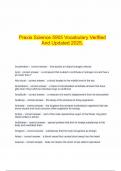 Praxis Science 5905 Vocabulary Verified And Updated 2025.