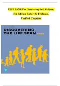 TEST BANK For Discovering the Life Span,  5th Edition Robert S. Feldman, Verified Chapters