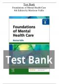 TEST BANK FOR Foundations Of Mental Health Care 8th Edition By Michelle Morrison Latest Update. |complete study Guide |Grade A+.