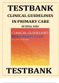 TEST BANK For Clinical Guidelines in Primary Care, 4th Edition by Amelie Hollier | Verified Chapter's 1 - 19 | Complete