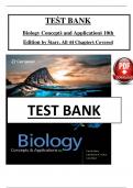 Test Bank For Biology: Concepts and Applications 10th Edition by Cecie Starr, Christine Evers, Lisa Starr