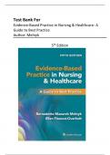 TEST BANK For Evidence-Based Practice in Nursing & Healthcare A Guide to Best Practice 5th Edition ( Bernadette Mazurek Melnyk, 2025)All Chapters 1 - 23| Latest Edition