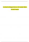 Test Bank for Biological Science, 4th Canadian Edition by Scott Freeman Isbn No: 9780138184339, All Chapters ||Complete A+ Guide