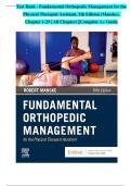 Test Bank - Fundamental Orthopedic Management for the Physical Therapist Assistant, 5th Edition (Manske), Chapter 1-29 | All Chapters ||Complete A+ Guide