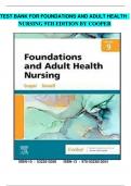 Test Bank for Adult Health Nursing 9th Edition by Kim Cooper, Kelly Gosnell / Chapter 1-17 / Complete Questions and Answers A+