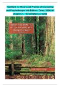 Test Bank for Theory and Practice of Counseling and Psychotherapy 10th Edition ( Corey, 2024) All Chapters 1- 16 ||Complete A+ Guide