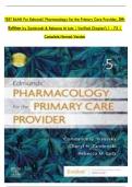 TEST BANK For Edmunds' Pharmacology for the Primary Care Provider, 5th  Edition by Zambroski & Rebecca M Lutz | Verified Chapter's 1 - 73 |  Complete Newest Version