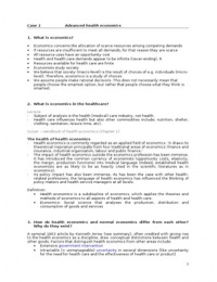 Samenvatting/taken HPI4001 Economics of Healthcare