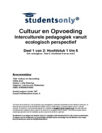 Samenvatting boek: Cultuur en opvoeding