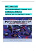 TEST BANK For Psychopharmacology: Drugs, the Brain, and Behavior, 4th Edition By Meyer Nursing, Verified Chapters 1 - 20, Complete Newest Version