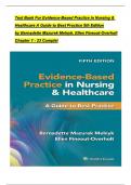 TEST BANK For Evidence-Based Practice in Nursing & Healthcare 5th Edition by Melnyk, Overholt, Verified Chapters 1 - 23 Complete Newest Version