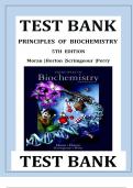 Test Bank - Principles of Biochemistry, 5th Edition (Moran, 2012), Chapter 1-22 | All Chapters