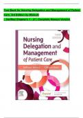 TEST BANK For Nursing Delegation and Management of Patient Care, 3rd Edition by Motacki | Verified Chapters 1 - 21 | Complete Newest Version