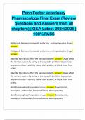 Penn Foster Veterinary Pharmacology Final Exam (Review questions and Answers from all chapters) | Q&A Latest 2024/2025 | 100% PASS