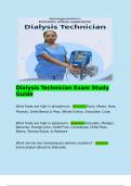   Dialysis Technician Exam Study Guide  What foods are high in phosphorus - Answer Dairy, Meats, Nuts, Peanuts, Dried Beans & Peas, Whole Grains, Chocolate, Colas  What foods are high in potassium - Answer Avocados, Mangos, Bananas, Orange Juice, Dried Fr