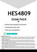 HES4809 EXAM PACK 2025 - DISTINCTION GUARANTEED