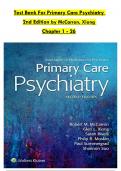 Test Bank For Primary Care Psychiatry  2nd Edition by McCarron, Xiong  Chapter 1 - 26 updates 2025/2026