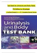 Test Bank for Urinalysis and Body Fluids  7th Edition by Strasinger | Verified Chapter's 1 - 17 | Complete Newest Version 2025/2026