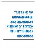 Test bank for neebs mental health nursing 5th edition Covering All Chapters (questions and verified answers)