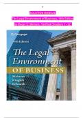 Solution Manual For The Legal Environment of Business, 14th Edition by Roger E. Meiners, Verified Chapters 1 - 22 Complete, Newest Version