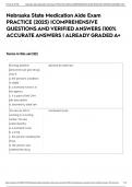 Nebraska State Medication Aide Exam PRACTICE (2025) |COMPREHENSIVE QUESTIONS AND VERIFIED ANSWERS |100% ACCURATE ANSWERS | ALREADY GRADED A+