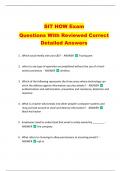 SIT HOW Exam   Questions With Reviewed Correct  Detailed Answers 