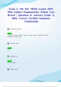 Exam 2: NR 226/ NR226 (Latest 2025/ 2026 Update) Fundamentals: Patient Care Review | Questions & Answers| Grade A| 100% Correct (Verified Solutions)- Chamberlain