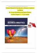 Solution Manual For Introduction To Business Analytics 1st Edition By Vernon Richardson And Marcia Watson, All Chapters ||Complete A+ Guide