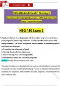 NSG 430 Exam 1 Adult Health Nursing II Tested Questions (Latest 2025 / 2026) and Verified Rationalized Answers, (A+ Guarantee) - Grand Canyon University