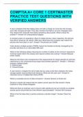 COMPTIA A+ CORE 1 CERTMASTER PRACTICE TEST QUESTIONS WITH VERIFIED ANSWERS 