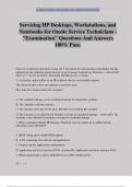 Servicing HP Desktops, Workstations, and Notebooks for Onsite Service Technicians - "Examination" Questions And Answers 100% Pass.