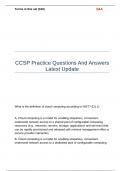 CCSP Practice Questions And Answers Latest Update