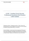 CCSP - Certified Cloud Security Professional Questions And Answers Latest Update