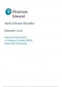 Pearson Edexcel A Level Religious Studies (9rso) Paper 4b JUNE 2024 Final Mark scheme