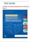 Test Bank for Textbook Of Diagnostic Microbiology, 7th Edition By Connie R. Mahon| All Chapters 1-41| LATEST