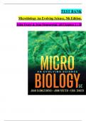 TEST BANK Microbiology An Evolving Science, 5th Edition, John Foster & Joan Slonczewski- All Chapters 1 - 28