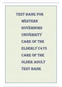 Western Governors University CARE OF THE ELDERLY C475  CARE OF THE OLDER ADULT TEST BANK(QUESTIONS AND 100% CORRECT ANSWERS)