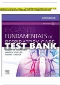 TEST BANK FOR EGAN’S FUNDAMENTALS OF RESPIRATORY CARE 12TH EDITION KACMAREK 100 VERIFIED ||COMPLETE   GUIDE