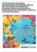 TEST BANK FOR VARCAROLIS' FOUNDATIONS OF PSYCHIATRIC-MENTAL HEALTH NURSING 9TH EDITION BY MARGARET JORDAN HALTER ISBN-10; 0323697070/ ISBN-13; 978-0323697071 COMPLETE CHAPTERS /GRADED A+