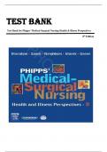 TEST BANK FOR Phipps' Medical-Surgical Nursing: Health and Illness Perspectives : Concepts & Clinical Practice 8th Edition by Frances Monahan, Judith K. Sands, Marianne Neighbors, Jane F. Marek & Carol J. Green , ISBN: 9780323031974 |All Chapters Verifie