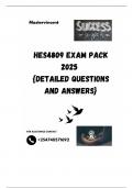 HES4809 EXAM PACK 2025  {DETAILED QUESTIONS AND ANSWERS}