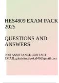 HES4809 Exam pack 2025(Questions and answers)